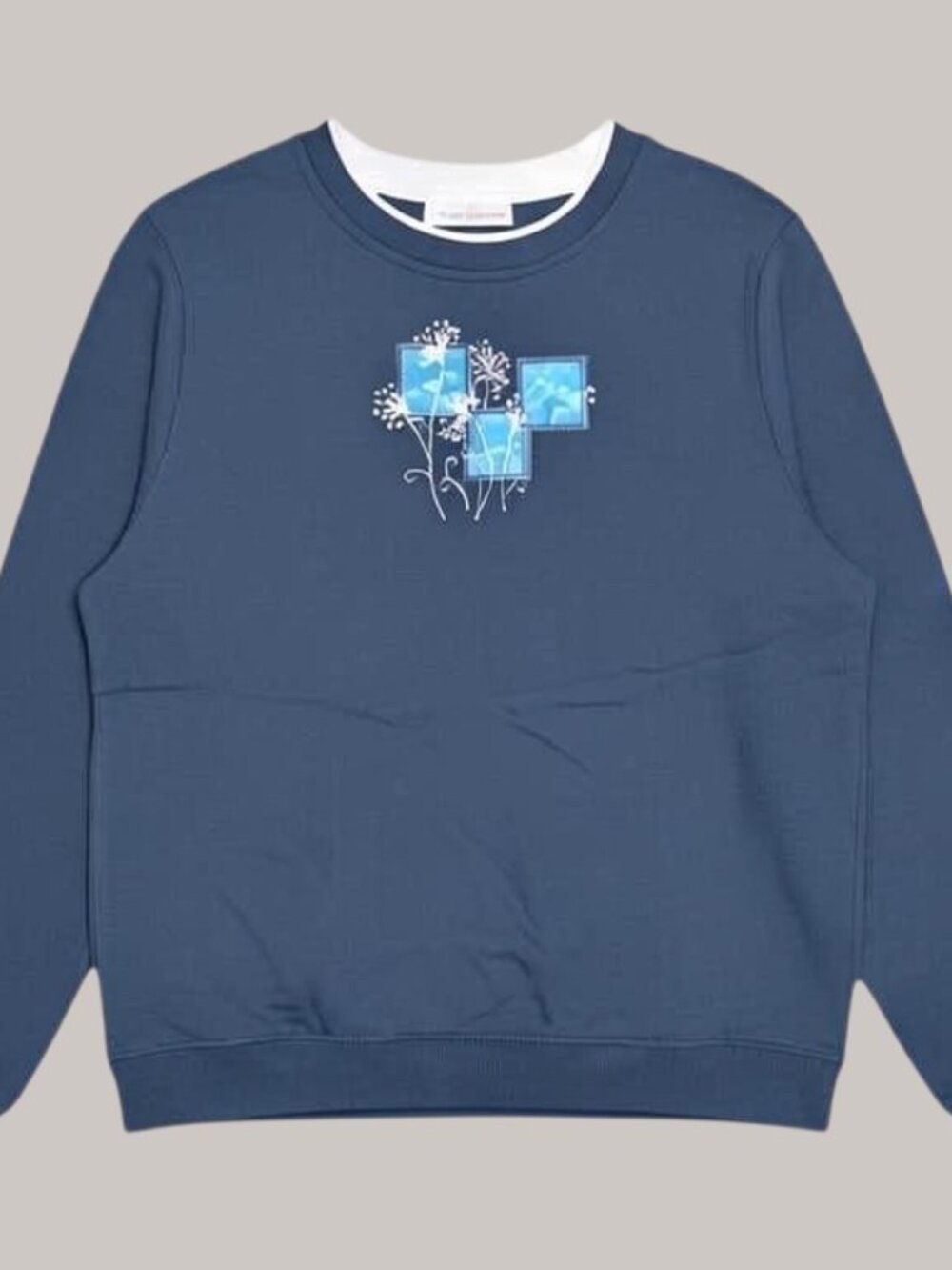 Vtg Breckenridge Womens Size L Navy Blue Crewneck Sweatshirt Granny 90s Teacher